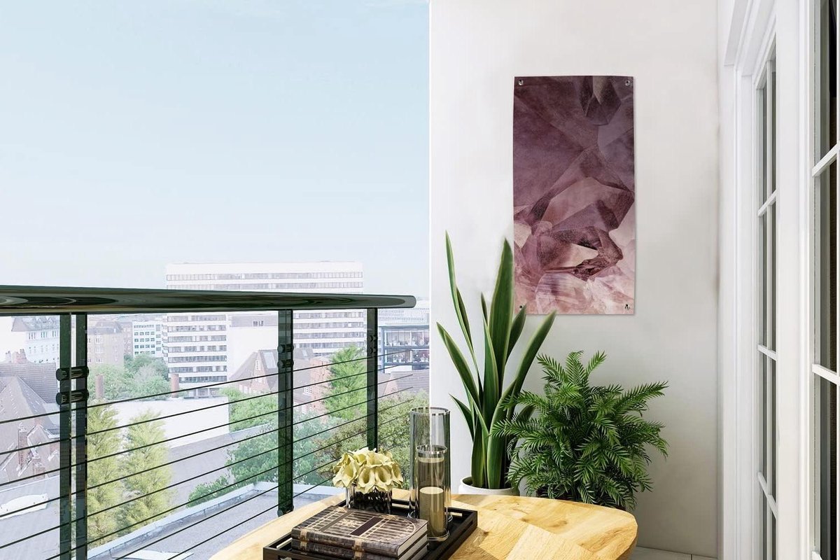 Tuinposter Kristallen - Tuindoek Mineralen - Tuin Decoratie - UV Bestendig - 30x60 cm - Veelkleurig
