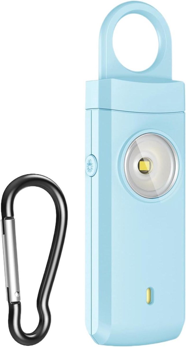 Veiligheidsalarm Sleutelhanger - Persoonlijk Alarm Sirene - Zelfverdediging Onderweg - Type-C Oplaadbaar - 130dB - Blauw