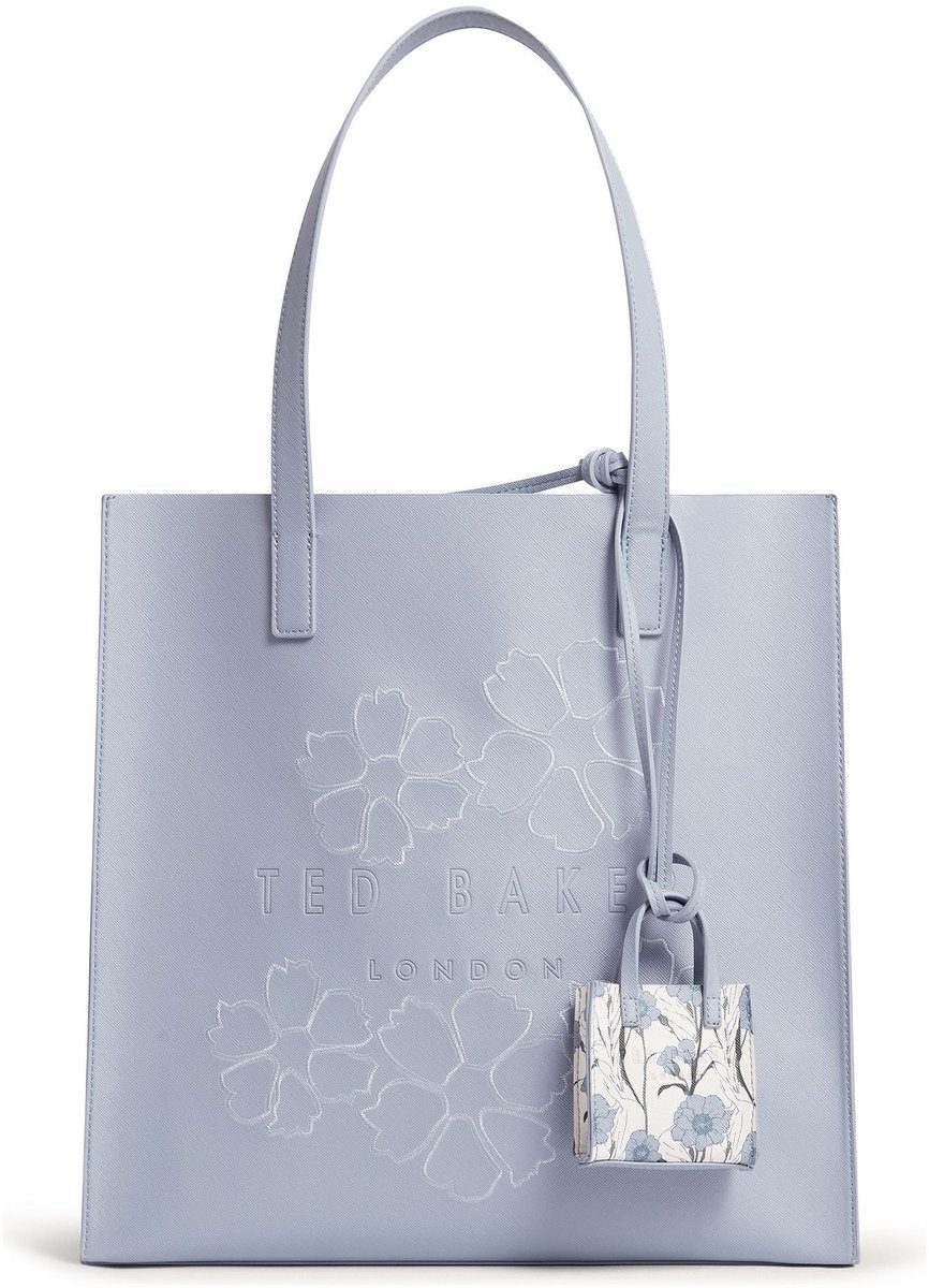 Ted Baker schoudertas Samal Floral Large Icon Bag with Charm LT-Blue Lichtblauw