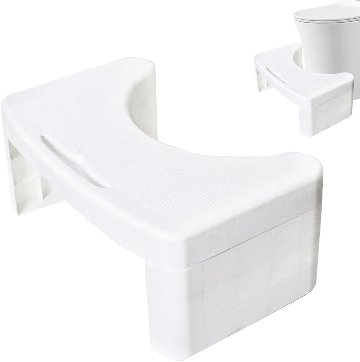 Toilet Krukje - Poep Krukje - Comfortabel Toiletbezoek - Verhoogde Stabiliteit - 37x22x15 cm - Wit