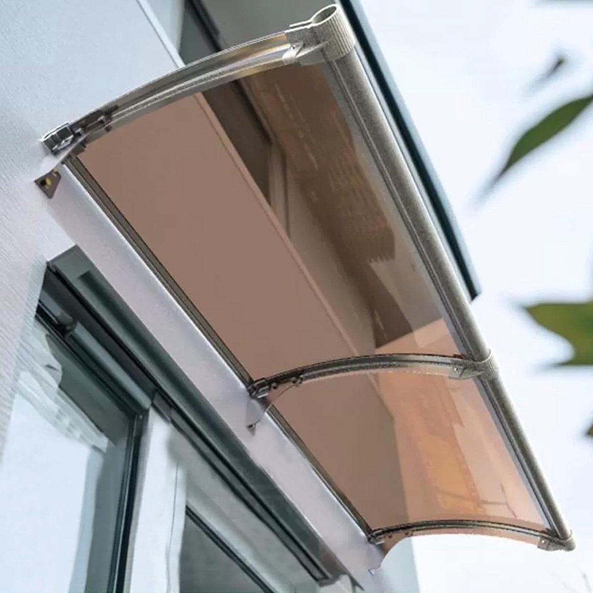 Deur Luifel - Overkapping Regen - Bescherming Buiten - Massief Polycarbonaat - 45x50cm - Zwart
