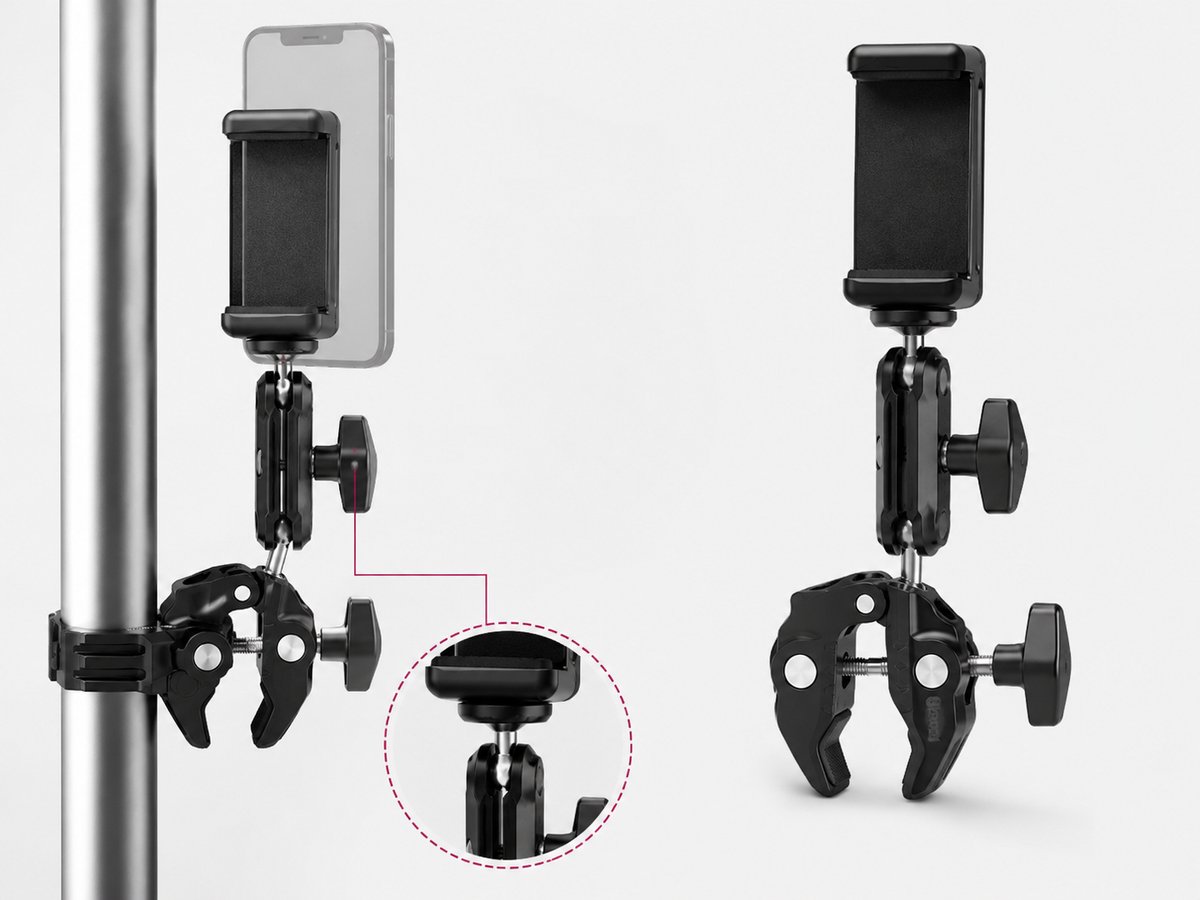 Super Clamp statiefklem - 360° Draaibaar - Multifunctioneel - Zwart