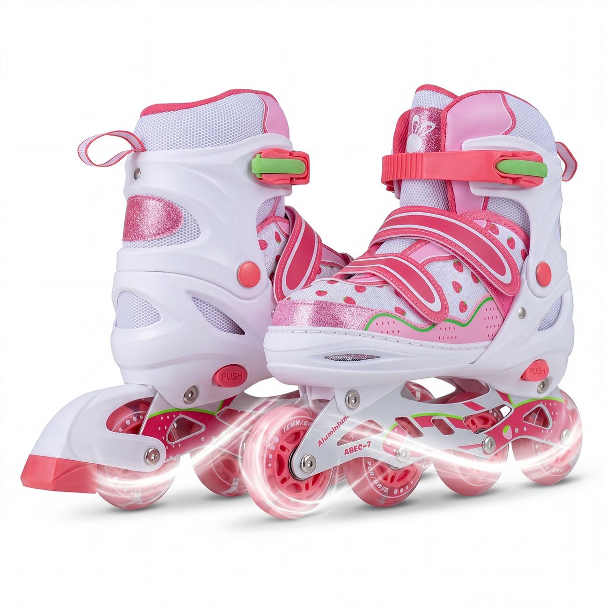 SureDeal® Sportspeelgoed Inline Skates Kinderen Maten Verstelbare Verlichte Wielen Inline Roze