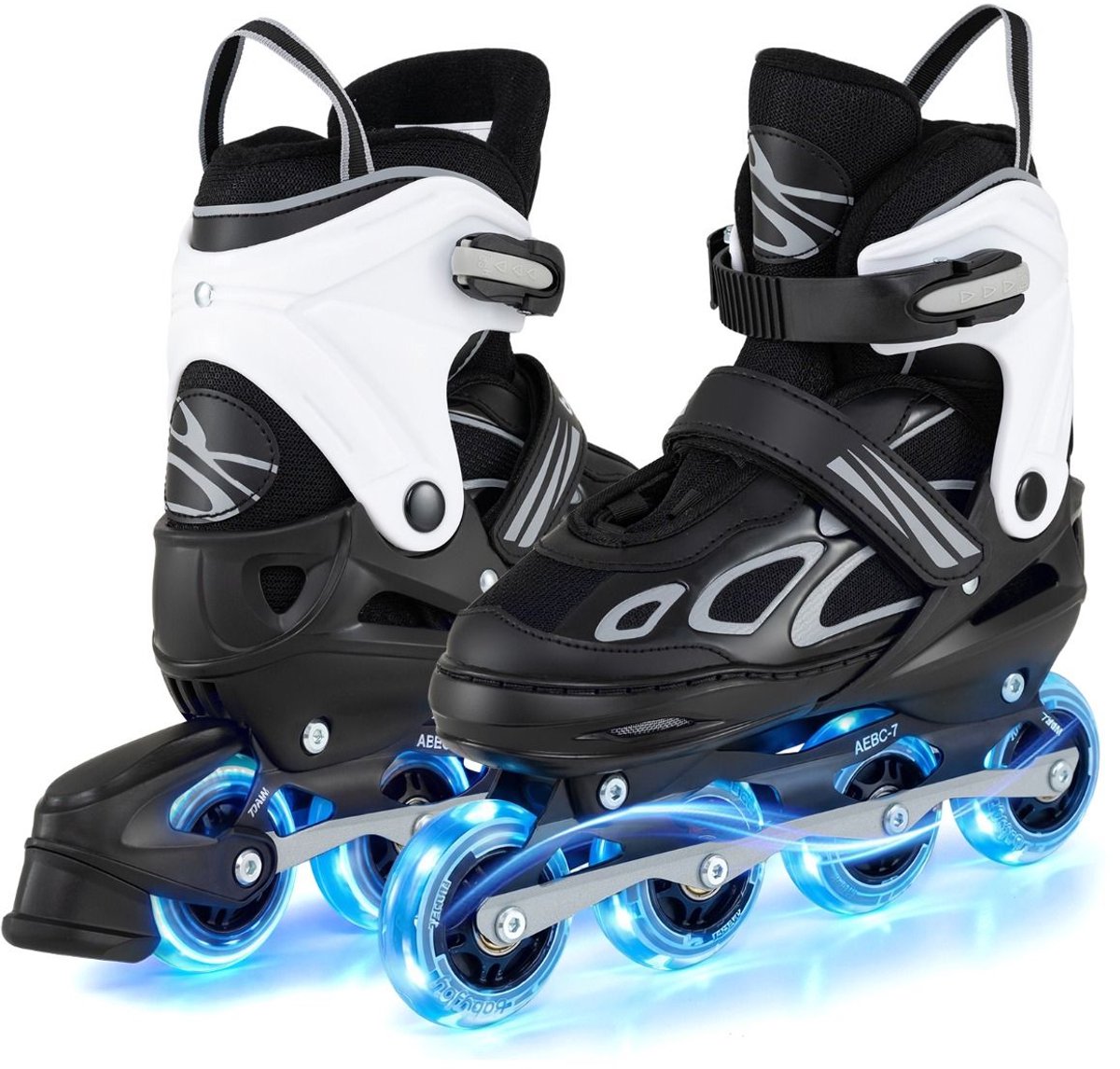 SureDeal® Sportspeelgoed Verstelbare Inline Skates Kinderen Maten Verstelbare Lichtgevende Wielen Verlichte Binnen Donkerbruin