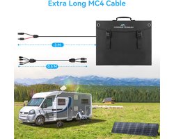 SnelShoppen - Ecosonique 200W Draagbaar Zonnepaneel Opvouwbaar - Multi-Uitgang Zonnemodule voor Camping, Tuin, Off-Grid, Avontuur, Energie Besparen