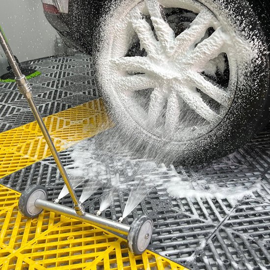 Onderstelreiniger - Hogedrukreiniger Opzetstuk - Oppervlaktereiniger - Terras Oprit Reinigen - 1500-4000 PSI - 4 Sproeiers - Verlengde Stangen - Waterbezem voor Hogedrukreiniger - Voor Auto SUV Chassis en Terras — afbeelding 3