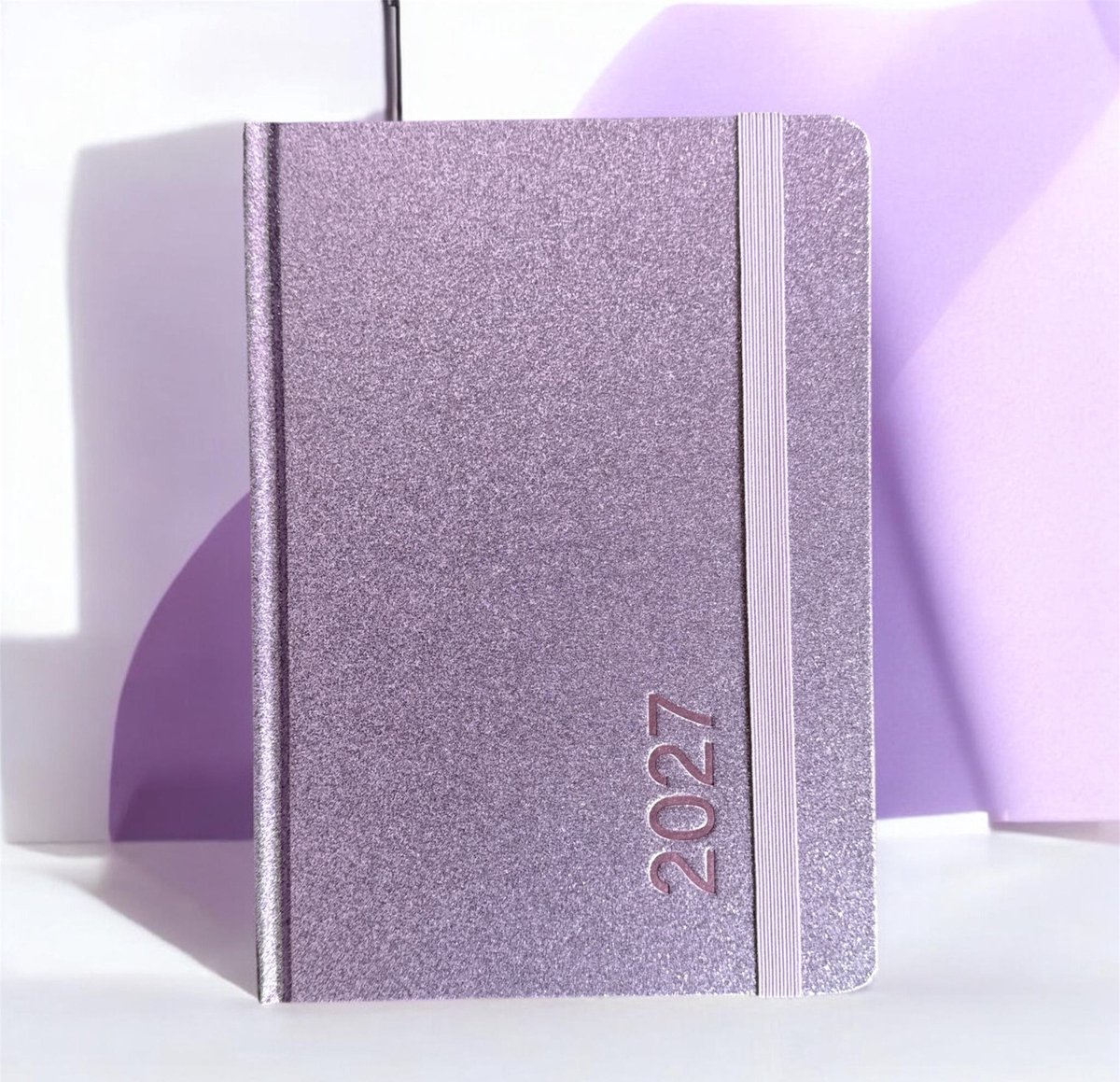 Bureau Agenda 2017 - Roze Glitter - 1 Dag Per Pagina (21cm x 15cm)