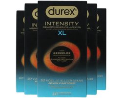 Durex Intensity Condooms XL - Nieuwste generatie ultradunne, latexvrije condooms voor mannen – Gedeelde lichaamswarmte - 5 x 10 stuks - Voordeelverpakking