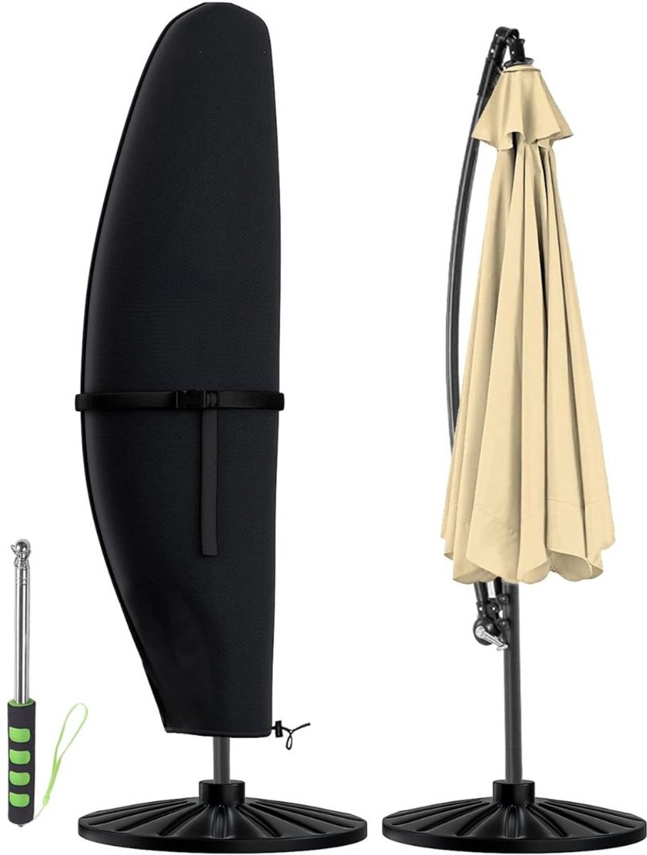 LNMsolutions® Parasolhoes - Parasolhoes Waterdicht - Beschermhoes voor Zweefparasol - Zwart - 45cm x 75cm x 210cm