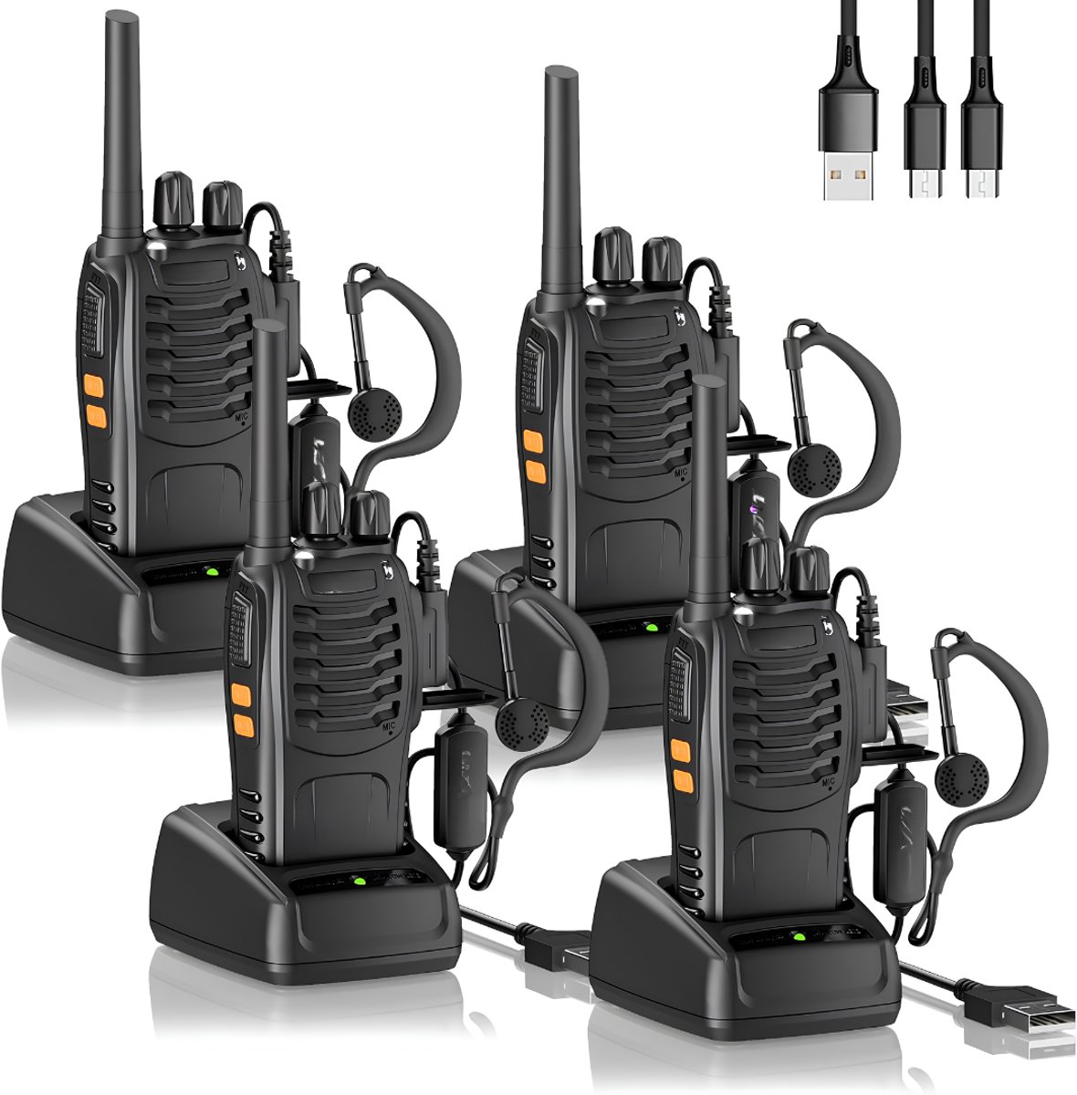 Lìon® Portofoon - Walkie Talkie voor Volwassenen & Kinderen - Walkie Talkie - Zwart - 15cm × 6cm × 3cm