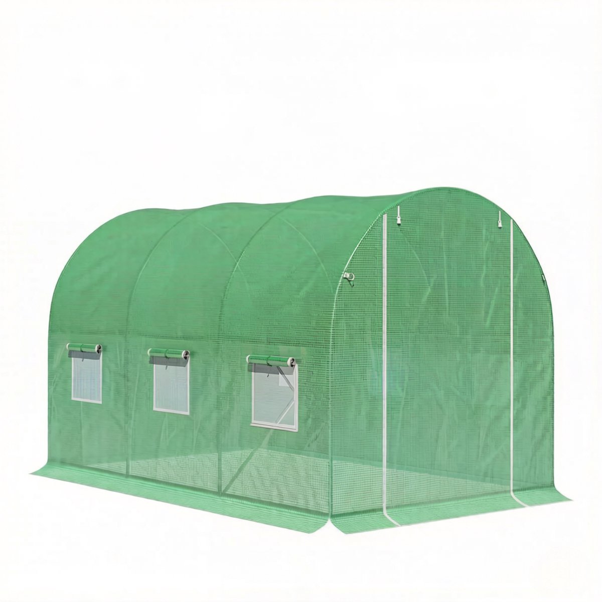 Kweekkas - Tuinkas - Broeikas - Plantenkas - Tunnel - 2,98l x 1,96B x 1,98H m - Deur + 6 ramen - Oprolbaar