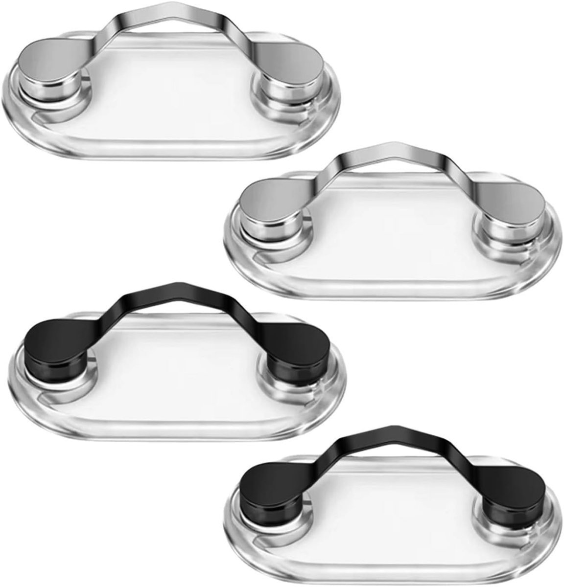 Magnetische brillenhouders, 4 stuks roestvrijstalen magnetische brillenhouder, praktisch, veilig, handig, draagbaar, voor vaste brillen, zonnebrillen, leesbrillen, visitekaartjes