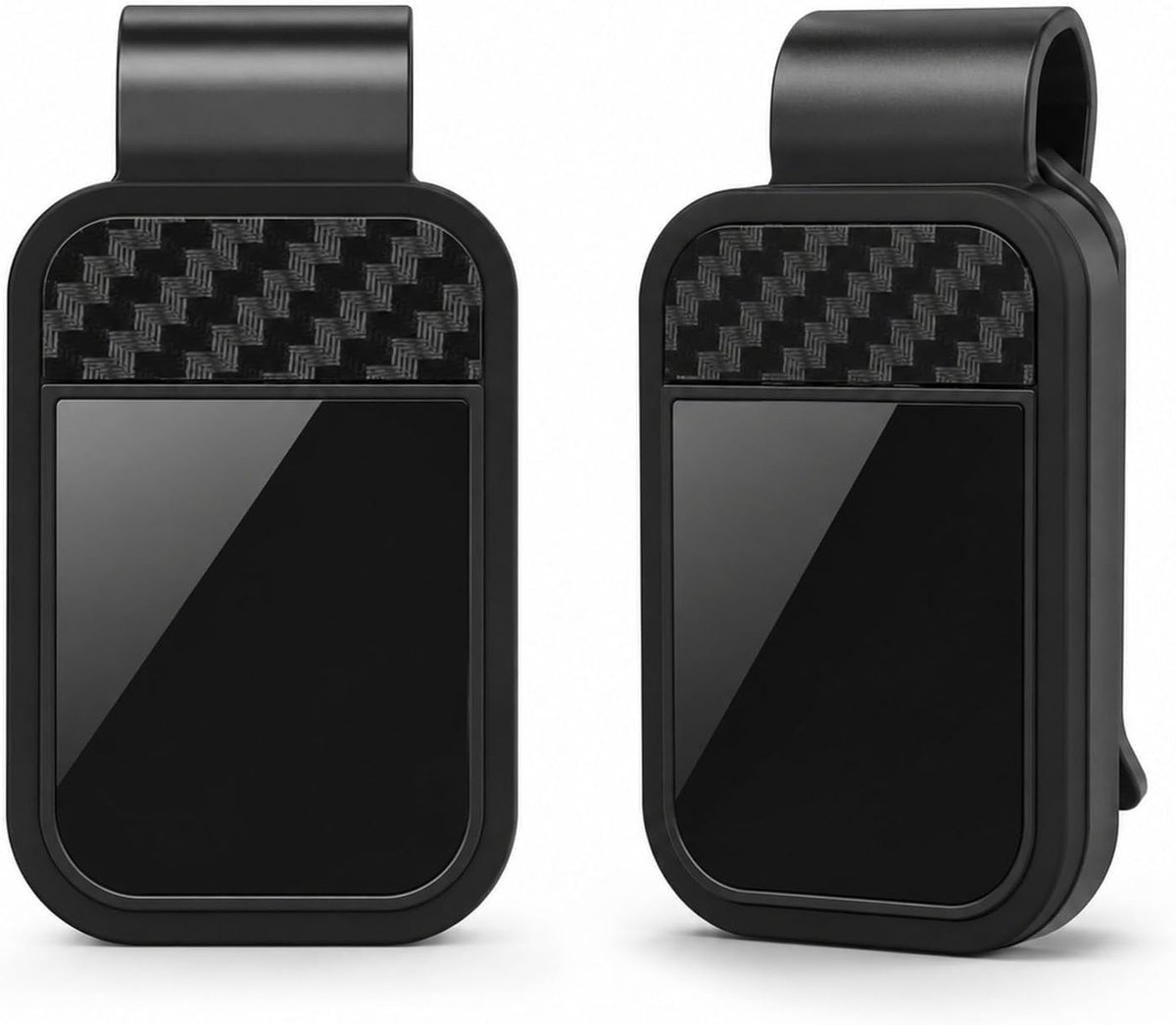 2 Pack - Auto Zonneklep Zonnebrilhouder, Zwarte Brilhouder Clip met Zachte Spons, Universele Zonnebrilhouder voor Auto, Past op Alle Brillen & Kaarten