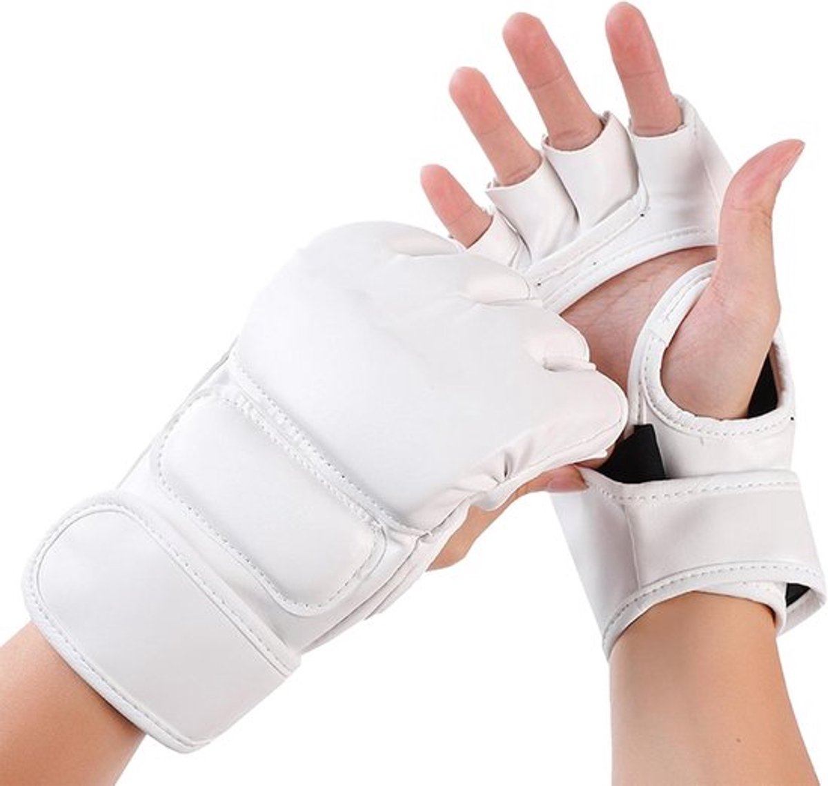 MMA-handschoenen Sparring Hybride Open Palm - Vechtsport handschoenen - Mannen en Vrouwen - Lederen polssteun - Sport bokshandschoen - Muay Thai training - Vechttrainingapparatuur