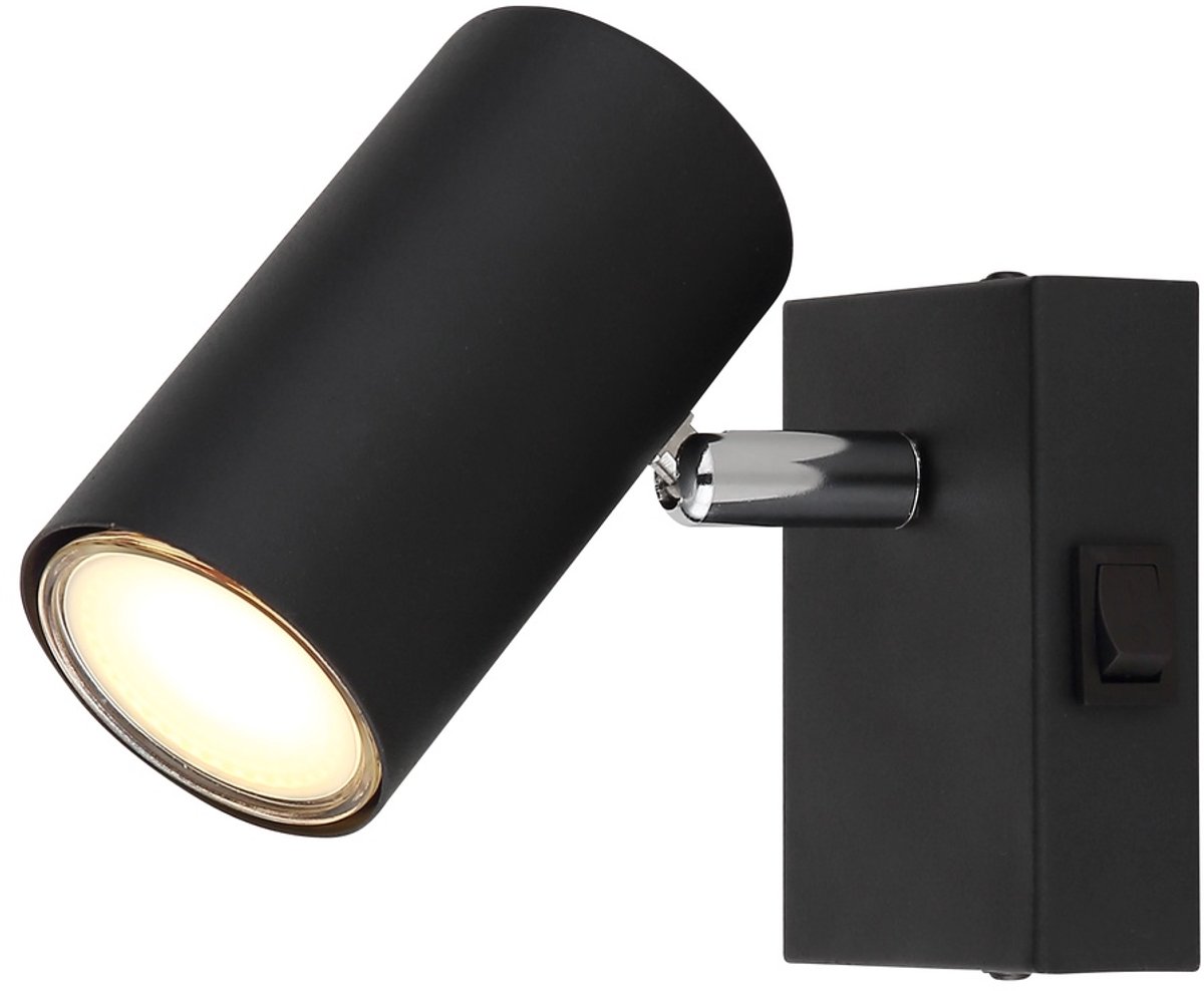 Opbouwspot / Wandspot ROBBY 1-lichts GU10 Zwart
