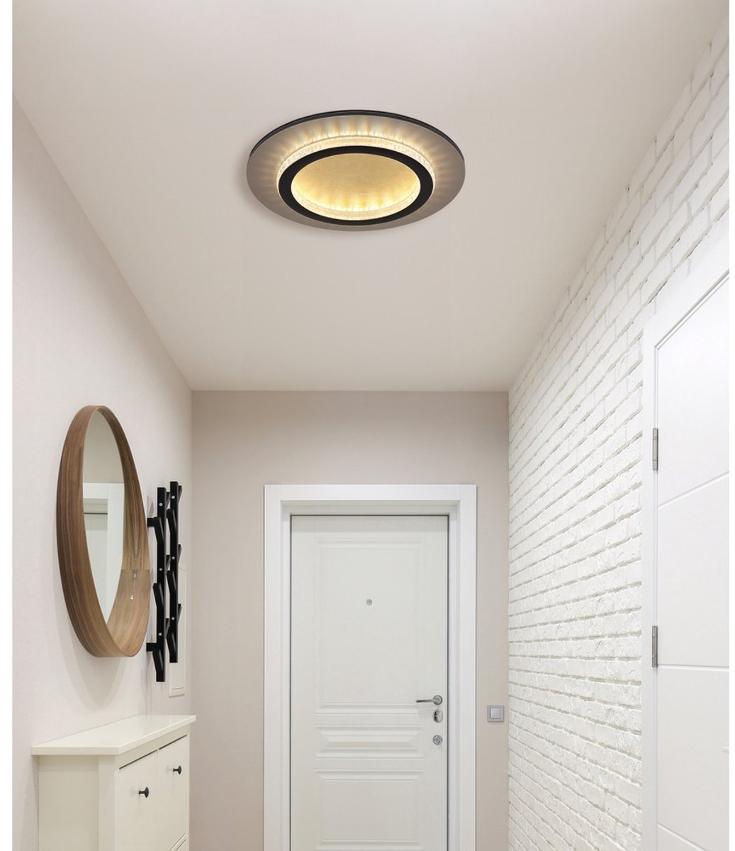 Globo - plafonniere - JAYDEN - zwart - metaal - Ø 35cm - LED - 48042-24G
