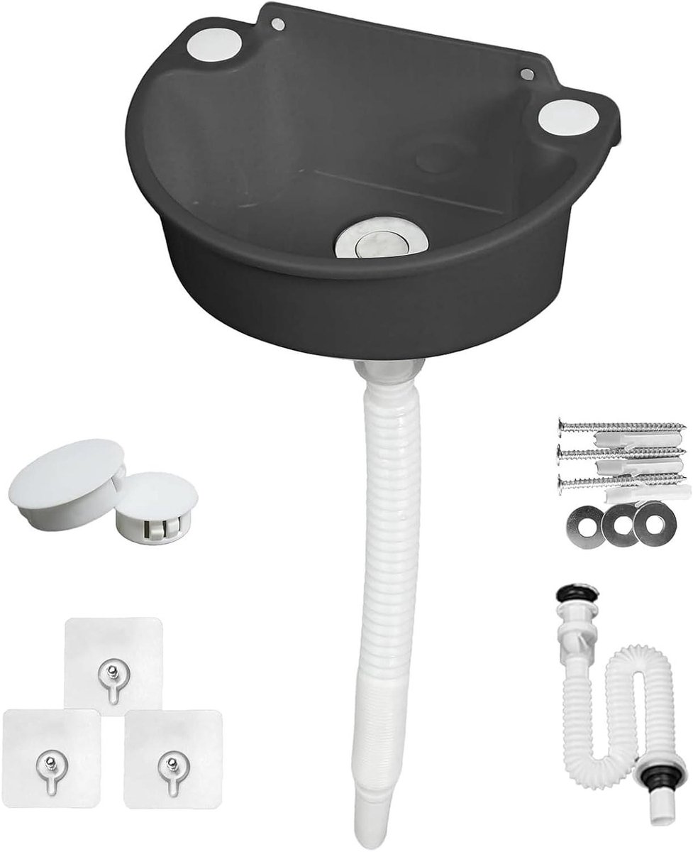 Kunststof Wastafel - Camping Gootsteen - Tuinieren Groenten Wassen - Compact Driehoekig Design - 29.5 x 21 x 10.5 cm