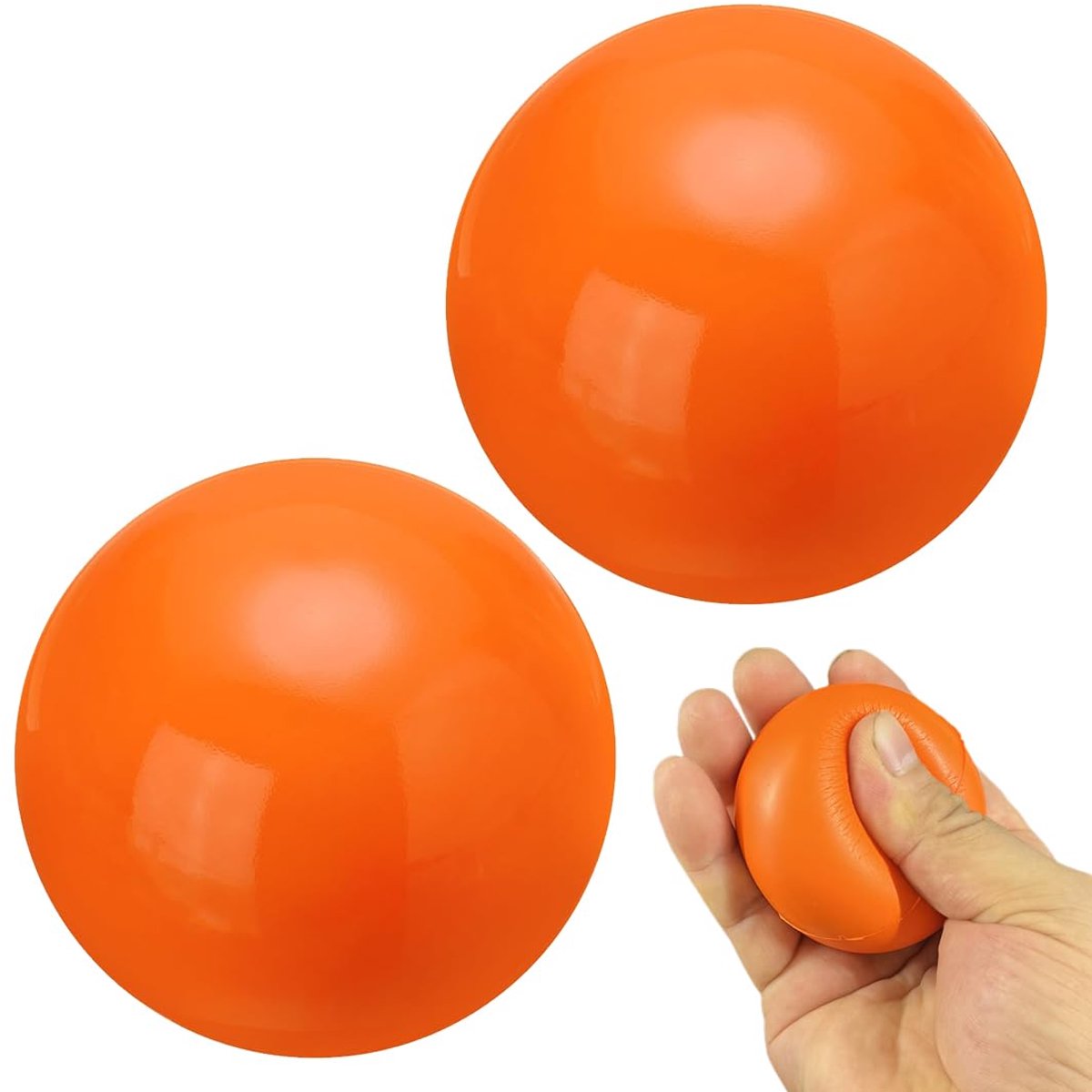 Set van 2 Handtrainers - Antistressballen voor Hand- en Vingertraining (Oranje)