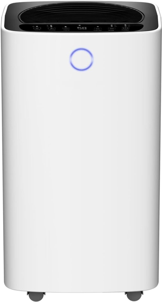 KIRA® Luchtreiniger - Stille Ontvochtiger voor Slaapkamer - Luchtontvochtiger en Luchtreiniger - Wit - 24cm × 29cm × 46cm