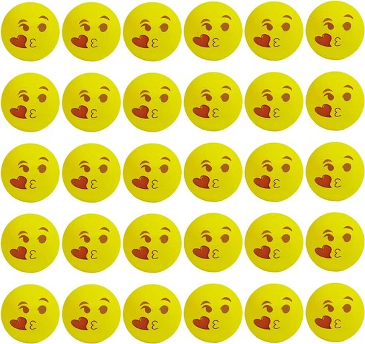 Tafeltennisballen voor plezier en training met emoji's - Set voor pretpark - Lanceermachine - Gelukkig opgenomen bedrag