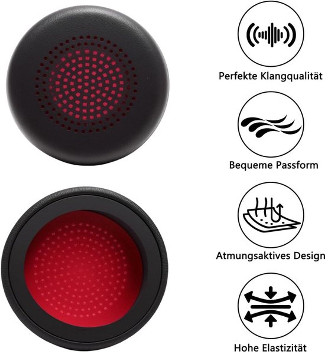 Oorkussens set van 2 stuks, proteïneleer en traagschuim, zacht en comfortabel, geschikt voor Evolve2 65, vervangende headset oorkussens, verbeterde geluidskwaliteit.