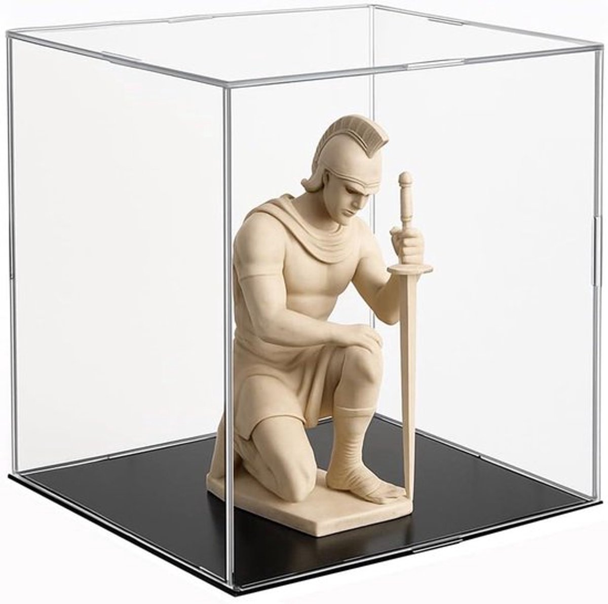Acryl vitrinekast 15x15x15 cm transparant met stofbescherming voor figuren en miniaturen