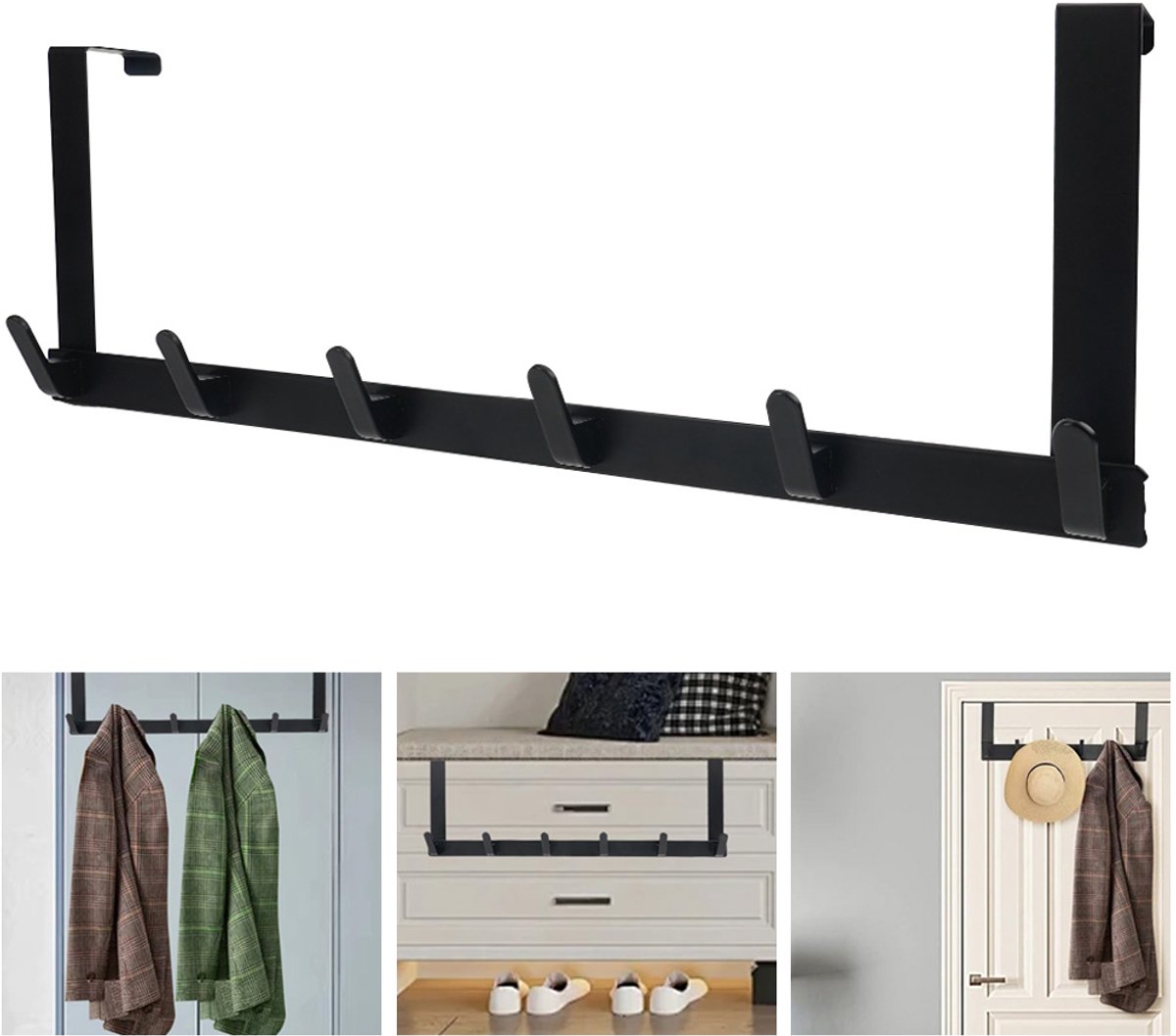Over De Deurhaak - Boven De Deurhanger - Handdoekenrek - Deurkleerhanger Met 6 Haken - Voor Het Ophangen Van Jas Handdoek Tas