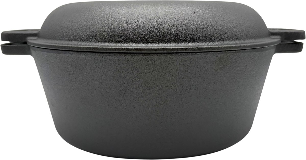 Purepeak Broodbakpan met Deksel - Broodbakbol Bakken - Gietijzer - Ø 25 cm - 4.9L - Rijsmand Brood bakken - Braadpan