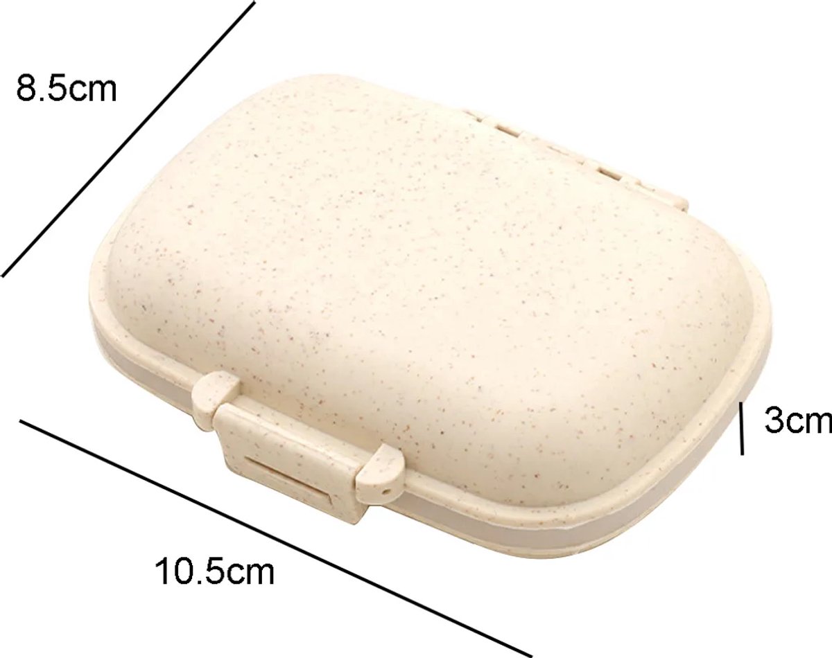 Klein pillendoosje, pillenhouder Geschikt voor 7 dagen, 8 vakjes, handig Geschikt voor op reis, afGeschikt vooringen: 10,5*8,5*3 cm