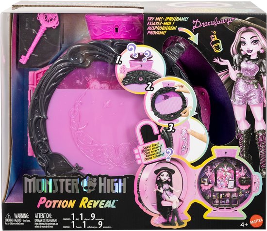 Monster High Potion Reveal speelset met Draculaura pop en 9 accessoires - uitpakken met een geheime code van Monster High — afbeelding 2