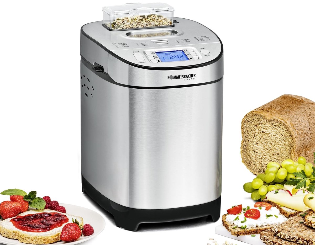 Broodbakmachine MELVRA BA 550 – 13 Programma’s – Glutenvrij – Automatisch Ingrediëntenvak – 700/900 g – 550W