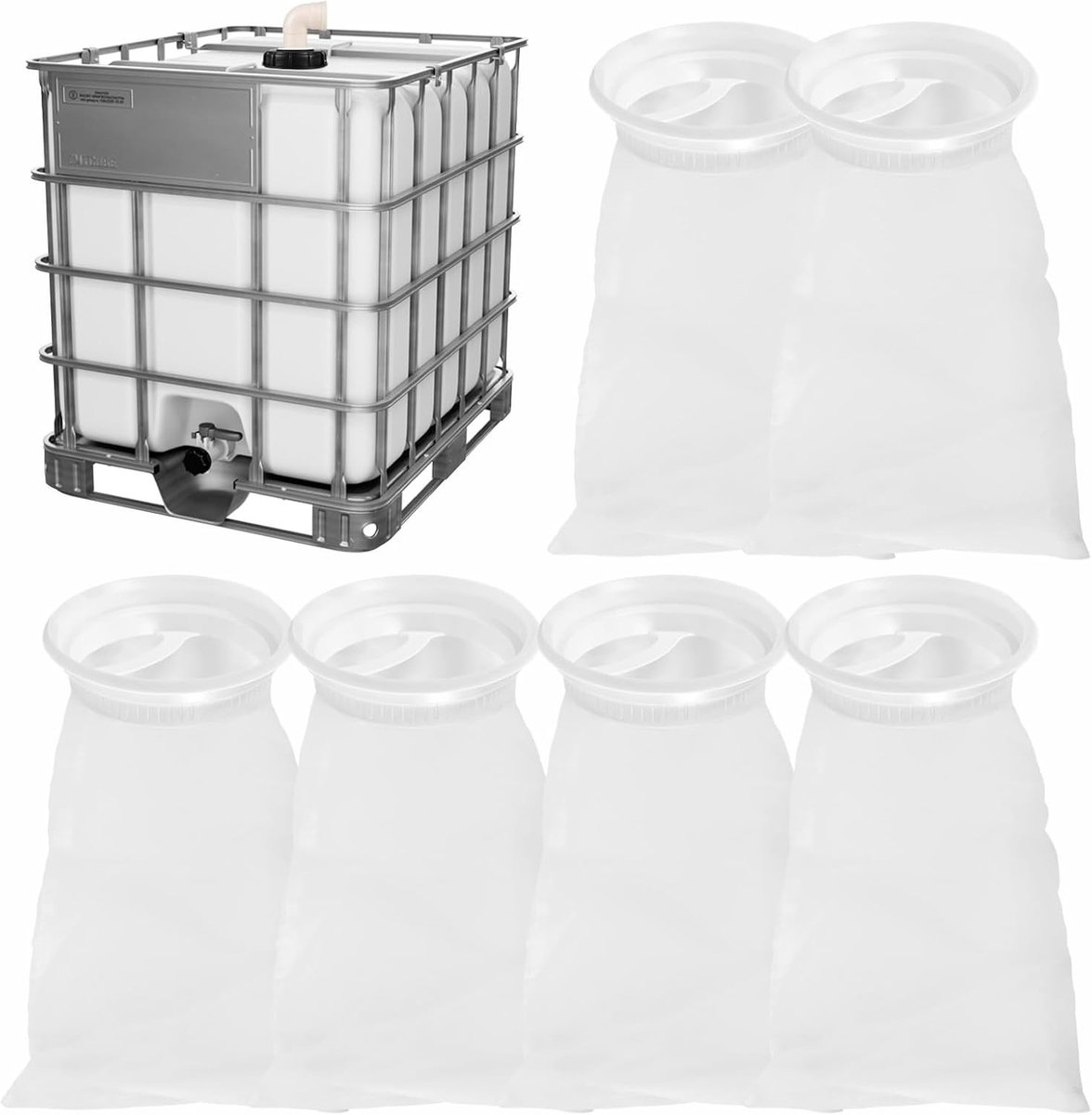 IBC-filters - Nylon - 6 Stuks - Afwasbaar Filter voor Regenwatertank - Voor Tuinbouw en Landbouw