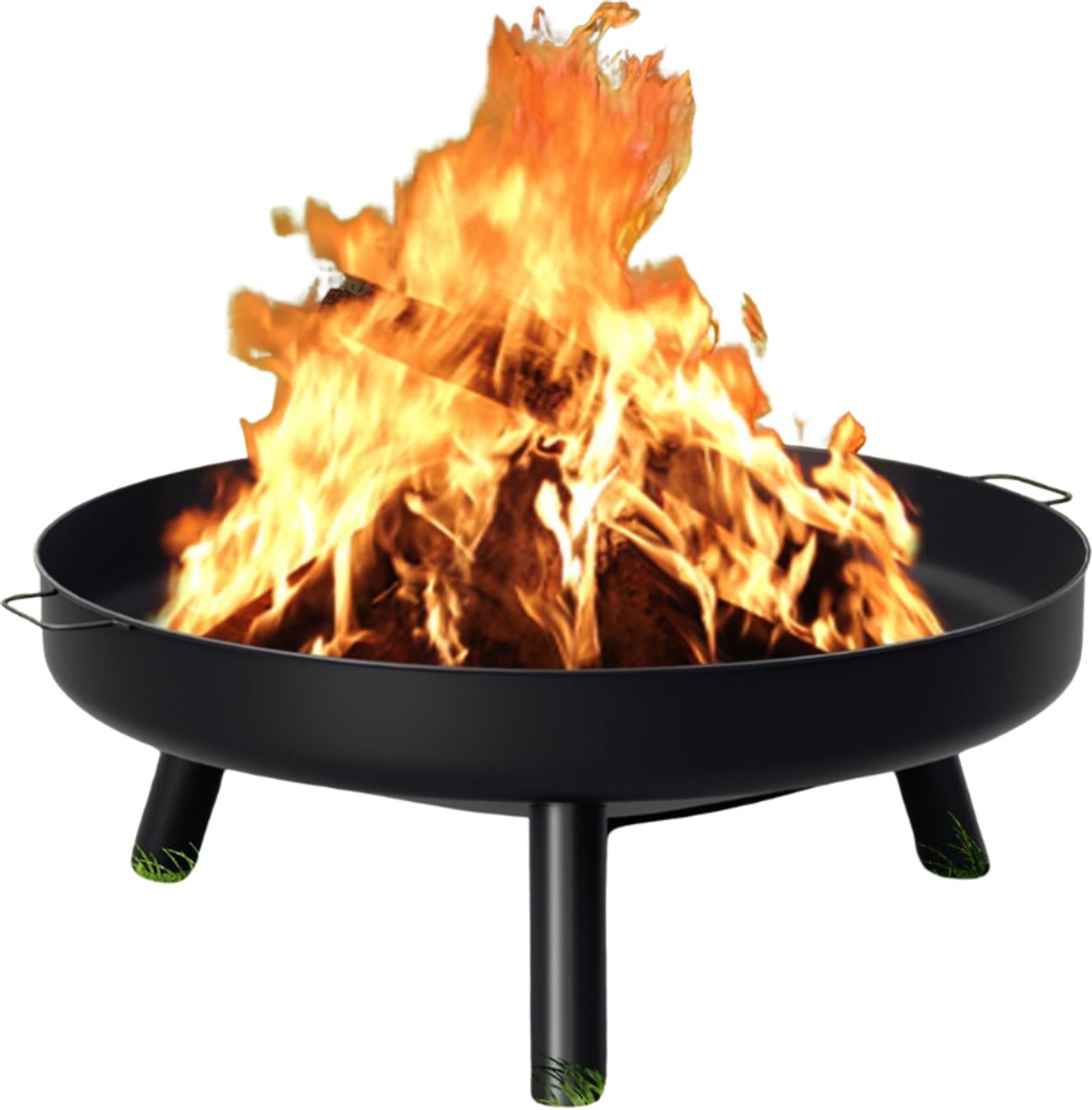 ZRNS® Vuurschaal Ø 80 cm - Vuurkorf - 3 Afneembare poten en Handgrepen - Voor Tuin en Terras