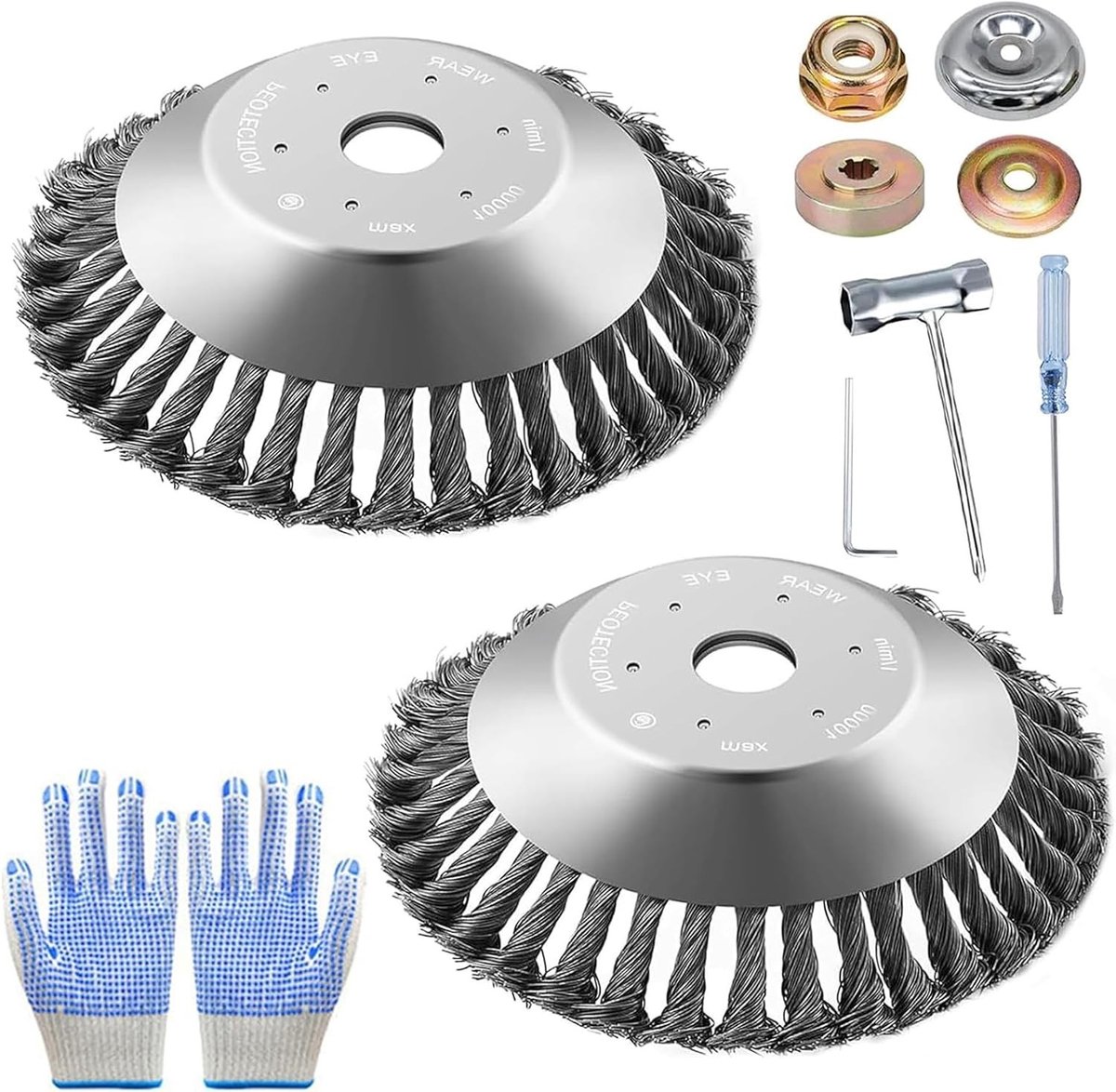 Borstel voor Bosmaaier - Zilver - 6 inch - Hoogwaardig Staal - Voor Onkruidverwijdering