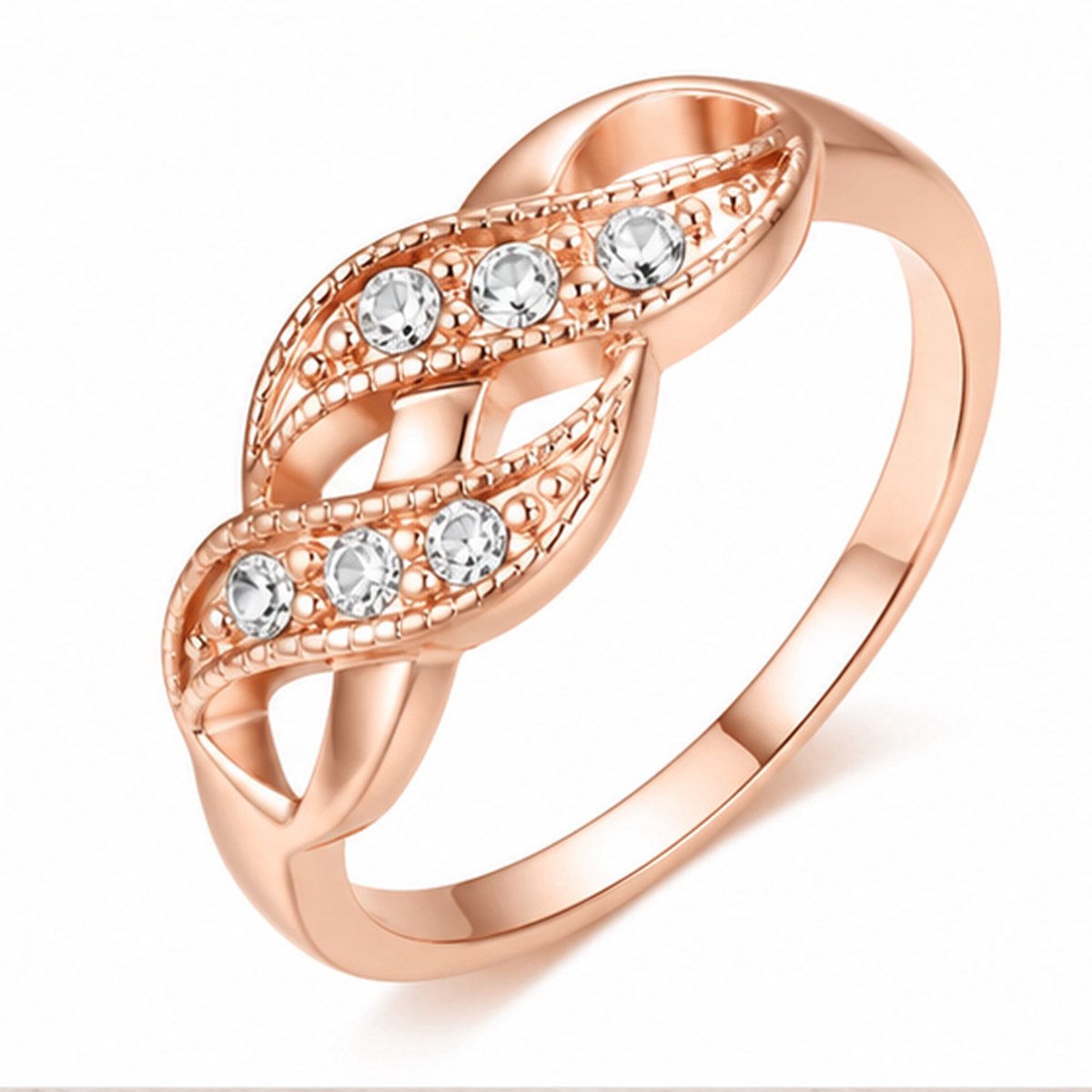 LGT JWLS - Dames ring - Rosé|Wit Metaal - Zirkonia