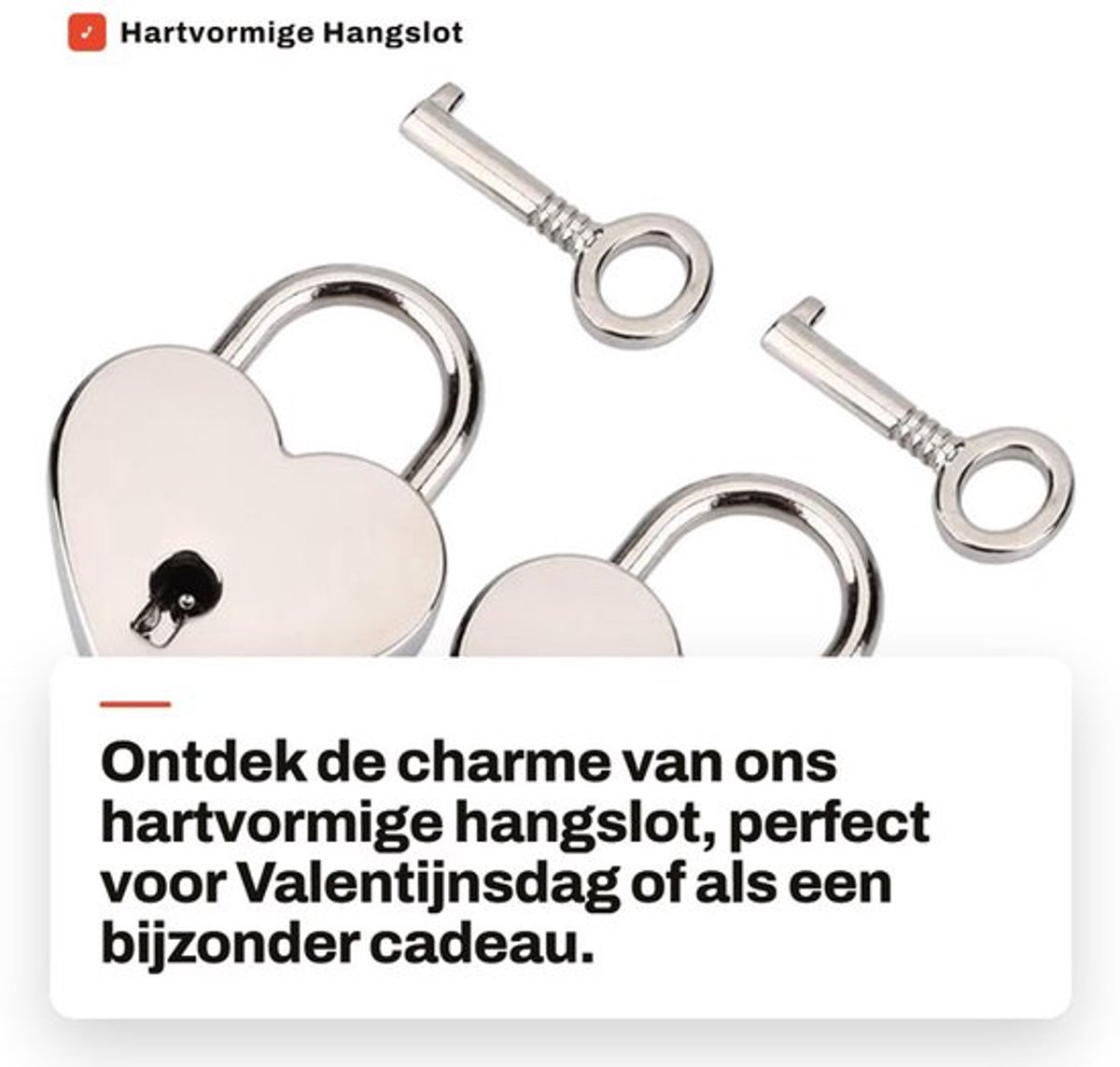 Hartvormige Hangslot - Klassiek Ontwerp - Sleutel - Decoratieve Lock - Verzamelslot - Roestbestendig - Hoogwaardige Zinklegering - Decoratief Hangslot