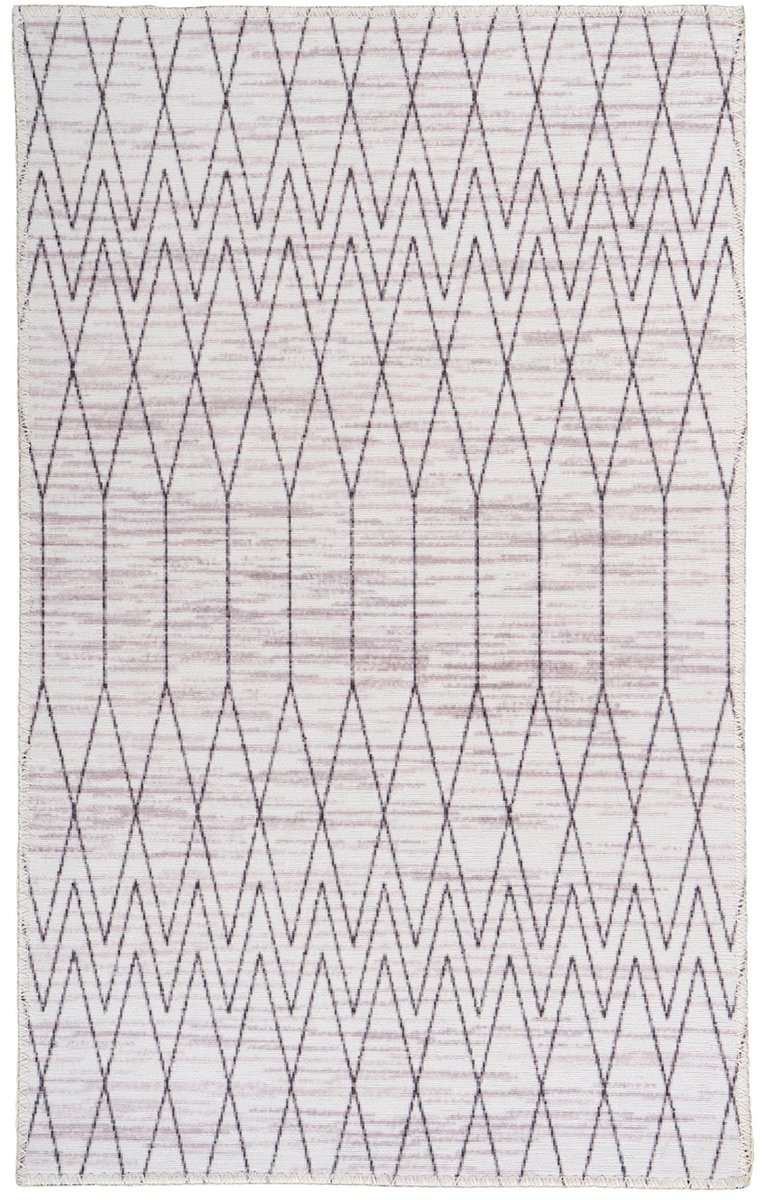 Padiro laagpolig vloerkleed 120 x 180 cm - grijs - modern geometrisch patroon - geschikt voor vloerverwarming - van polyester