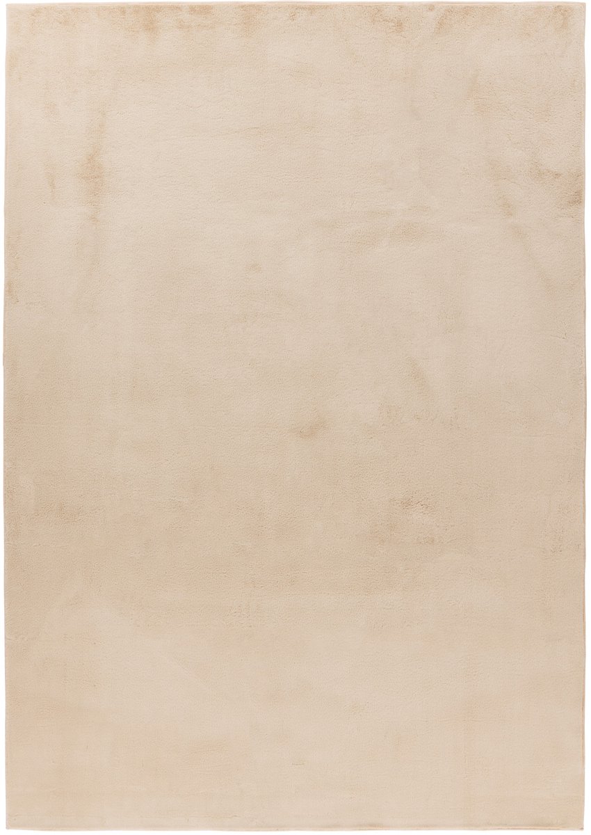 Padiro laagpolig vloerkleed 80 x 300 cm - beige - modern effen design - geschikt voor vloerverwarming - van polyester