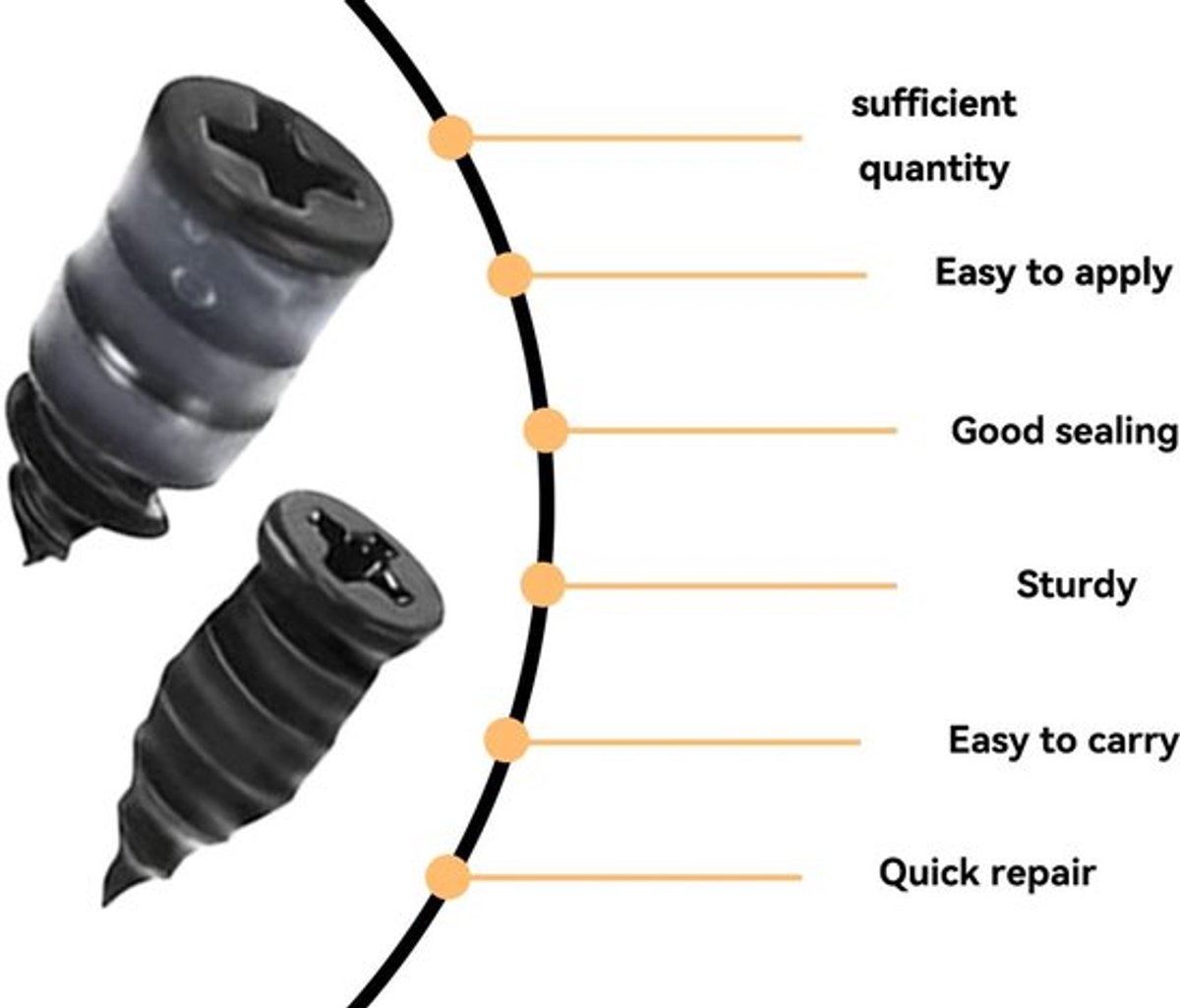 Bandenreparatieset 20-delig - Vacuümbanden/Velgreparatieset - Geschikt voor Auto/Motor/Vrachtwagen - Waterdicht/Stofbestendig - Inclusief Reparatiespijkers in 2 Maten - Bandenreparatie