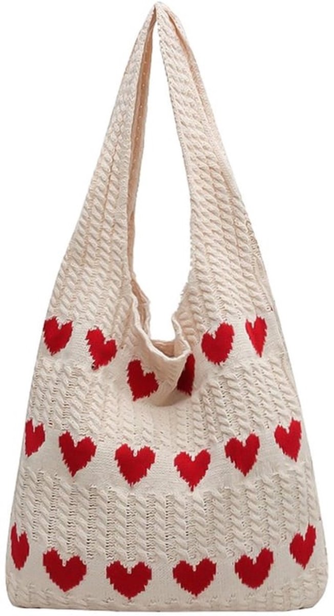 1 x schoudertas, schoudertas met grote inhoud, schattige schoudertas, geschikt voor reizen, werk en winkelen., Beige, M