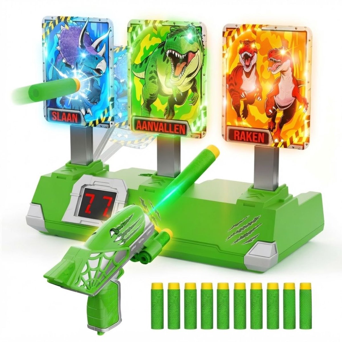 SP® Lasergame Set voor Kinderen - Lasergameset - Oplaadbaar Speelgoed Pistool - Groen/Oranje/Blauw - 20cm x 6cm x 21cm