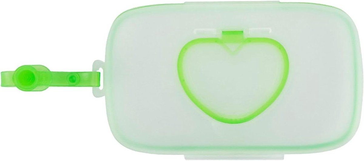 Baby Veeg Dispenser - Doekjes Houder - Hygiënisch Werken - Handig Dekselontwerp - 225 x 135 x 3 cm - Groen