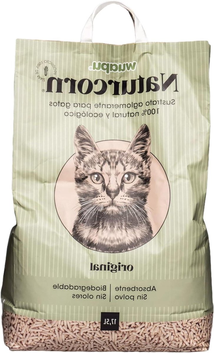 Natuurlijke Kattenbakvulling - Kattenbak Korrels - Hygiëne Kattenbak - 100% Maïs Biologisch Afbreekbaar - 17.5 L - Natuurlijk