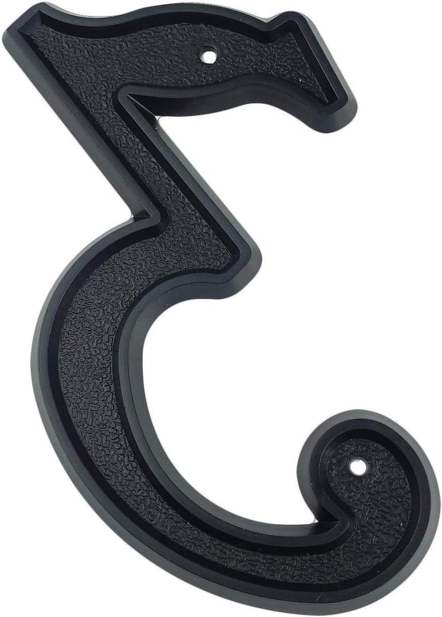 Huisnummer - Deurnummer Adressbord - Huis Aanduiden - ABS Kunststof - 139 mm - Zwart
