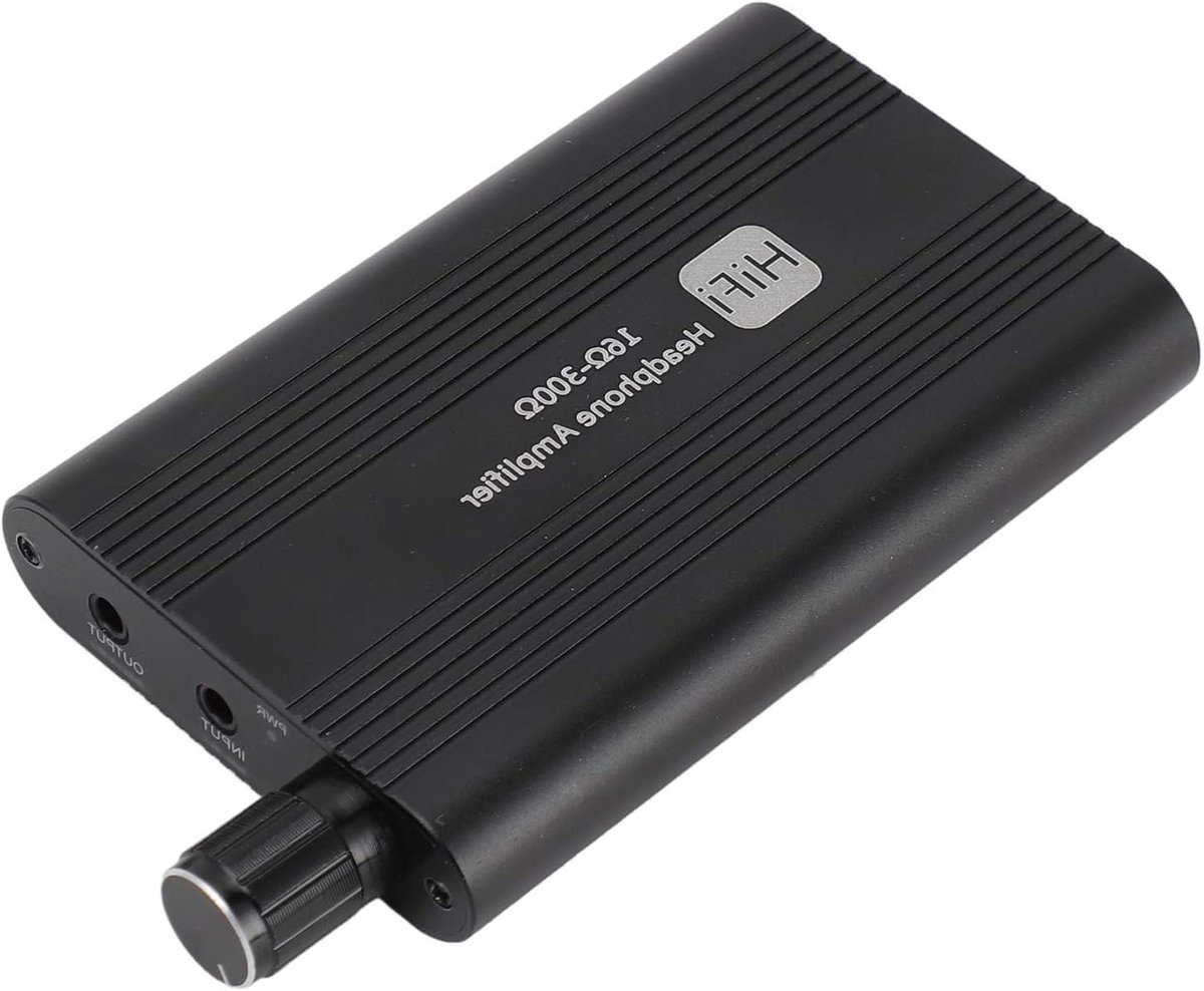 Hoofdtelefoonversterker - Audioversterker Hifi - Muziek Luisteren - Hoge Impedantie - 16-300 Ohm - Zwart