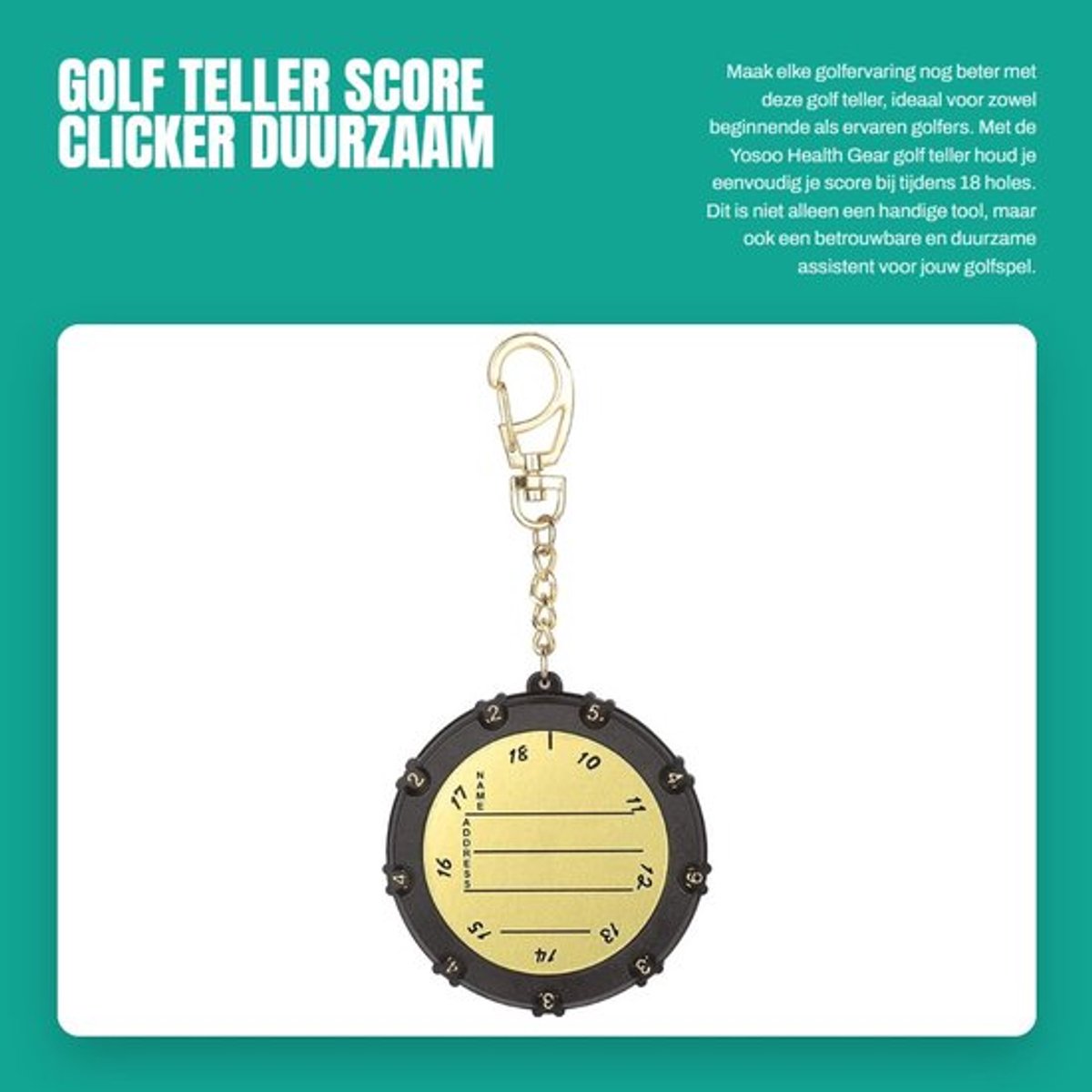 Golf Teller - Score Clicker - Duurzaam Golf Score Keeper - Verstelbaar - Putt Master Score Card Counter - Geschikt voor Golfspelers - Han...