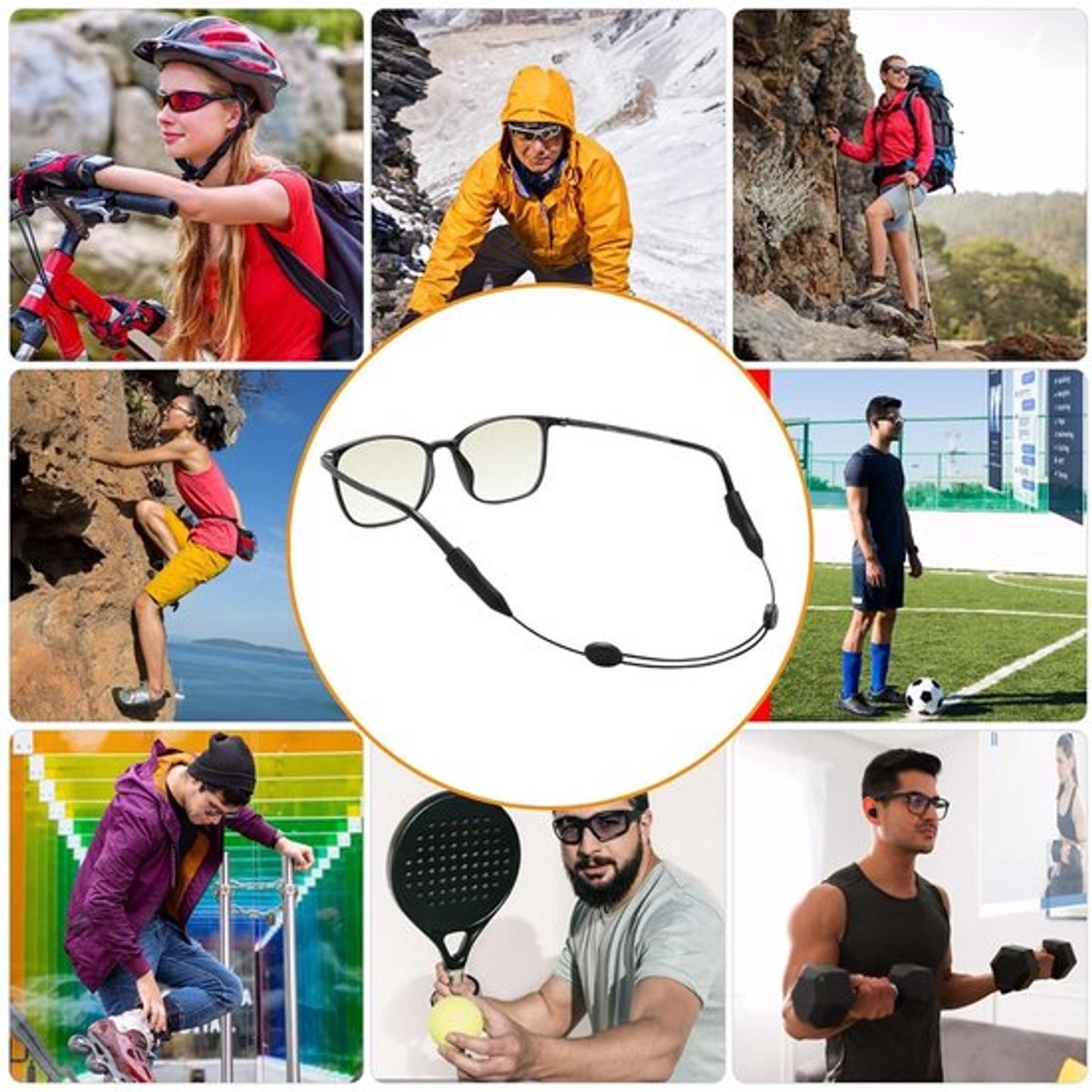 Sportbrillen Set van 2 - Verstelbare Brillenband - Antislip Siliconen - Lichtgewicht - Duurzaam - Praktisch Accessoire - Brilband