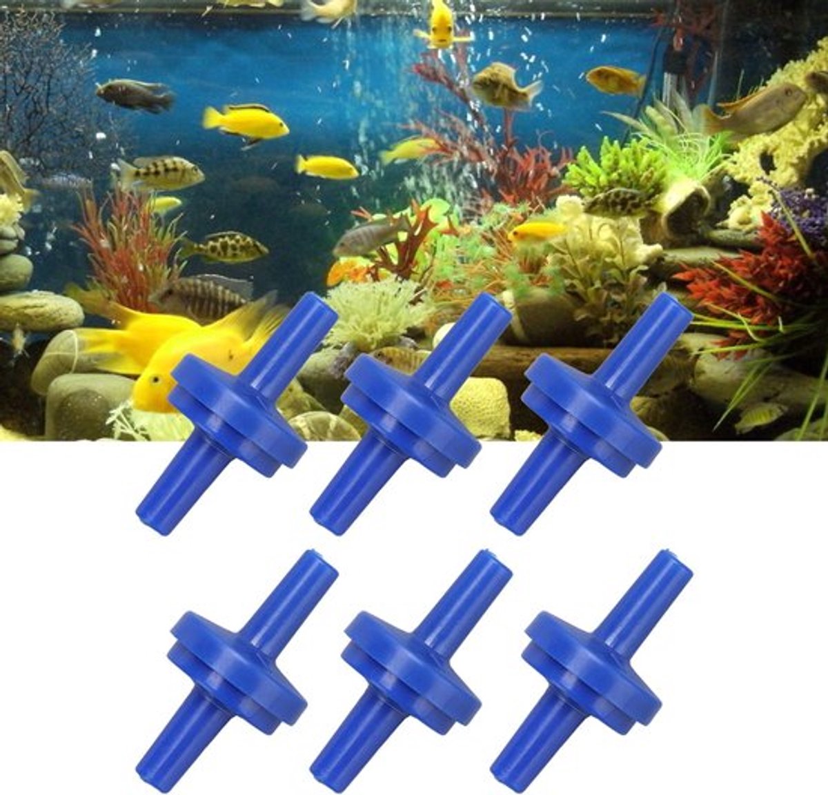 Terugslagklep - PP Plastic - Pomp Protector - 4mm blue - Water Stop - Membraan Weerhaak - Geschikt voor Slangen - 10 Stuks