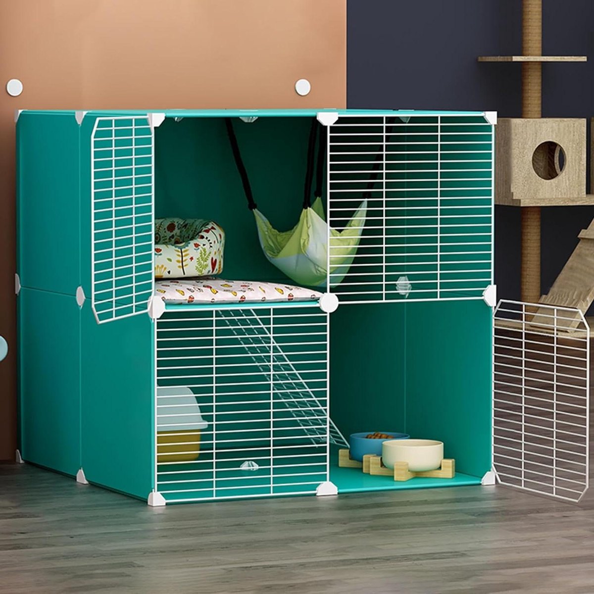 Kattenkooi - Kattenren Speelruimte - Veilig Spelen - Doe-het-zelf Ontwerp - 70 cm - Blauw