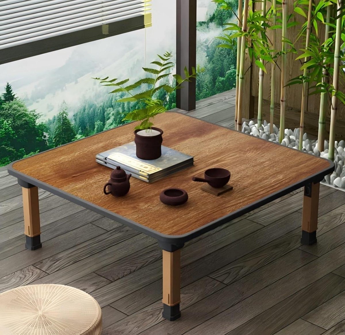 Vouwtafel - Bijzettafel Koffietafel - Zitruimte Organiseren - Ruimtebesparend - 90x90cm - Houtkleur